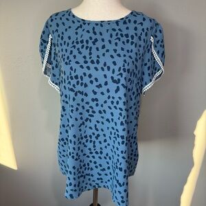 Blue Patterned Women's Top